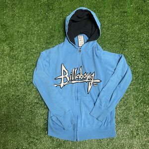 Billabong Y2K Hoodie Women’s Medium Blue Graffiti Full Zip Skate Vintage 2000s